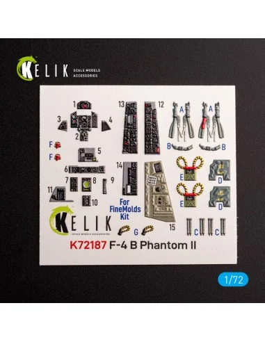 F-4B Phantom - interior 3D decals for FineMolds kit, 1/72 - Kelik K...