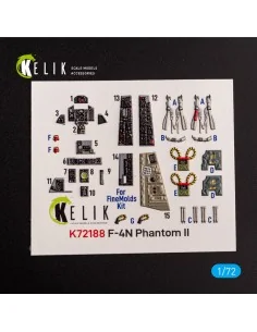 F-4N Phantom - interior 3D decals for FineMolds kit, 1/72 - Kelik K...