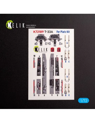 T-33A Shooting Star - interior 3D decals for Platz kit, 1/72 - Keli...