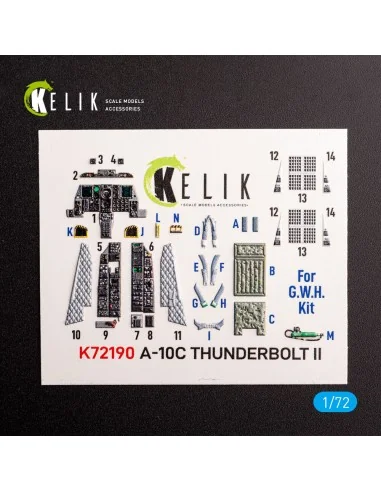 A-10C Thunderbolt II - interior 3D decals for GWH kit, 1/72 - Kelik...