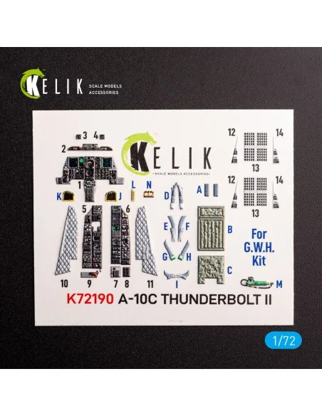 A-10C Thunderbolt II - interior 3D decals for GWH kit, 1/72 - Kelik...