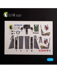 F-1 Support Fighter - interior 3D decals for Platz kit, 1/72 - Keli...