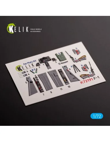 F-1 Support Fighter - interior 3D decals for Platz kit, 1/72 - Keli...