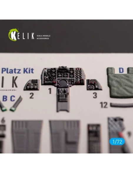 F-1 Support Fighter - interior 3D decals for Platz kit, 1/72 - Keli...