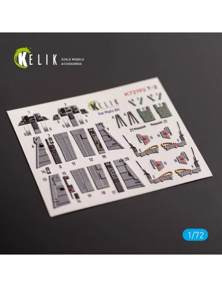 T-2 Advanced Trainer - interior 3D decals for Platz kit, 1/72 - Kel...