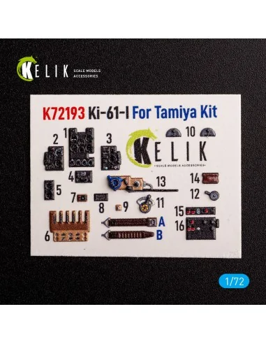 KI-61 - interior 3D decals for Tamiya kit, 1/72 - Kelik K72193