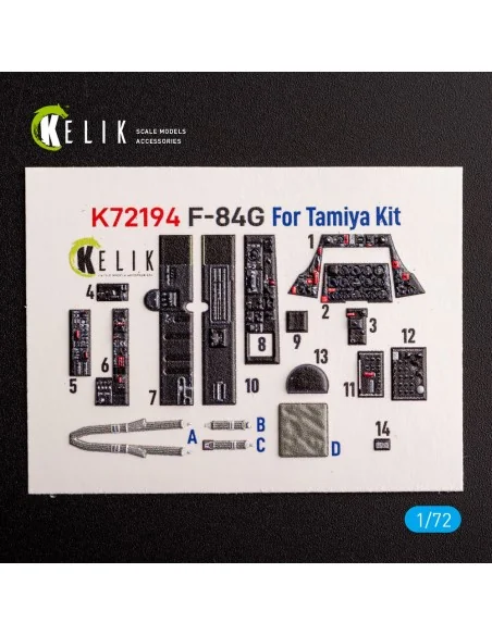F-84G Thunderjet - interior 3D decals for Tamiya kit, 1/72 - Kelik ...
