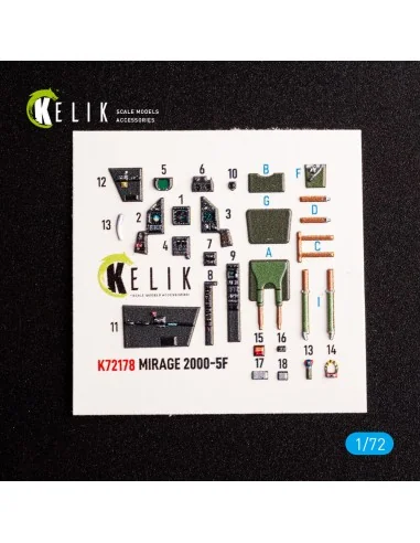 Mirage 2000-5F - interior 3D decals for ModelSvit kit, 1/72 - Kelik...