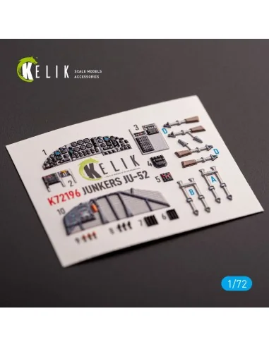 Ju-52 - interior 3D decals for Italeri kit, 1/72 - Kelik K72196