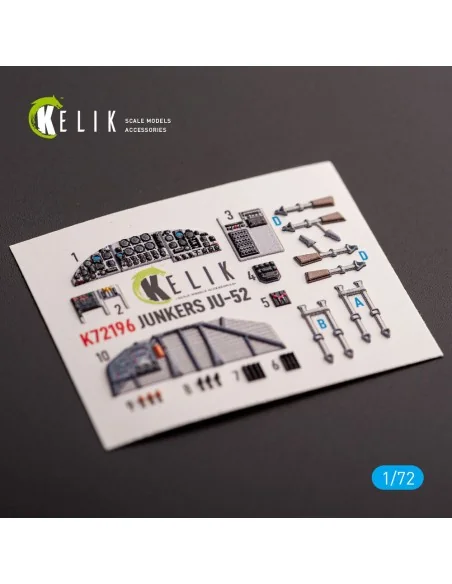 Ju-52 - interior 3D decals for Italeri kit, 1/72 - Kelik K72196