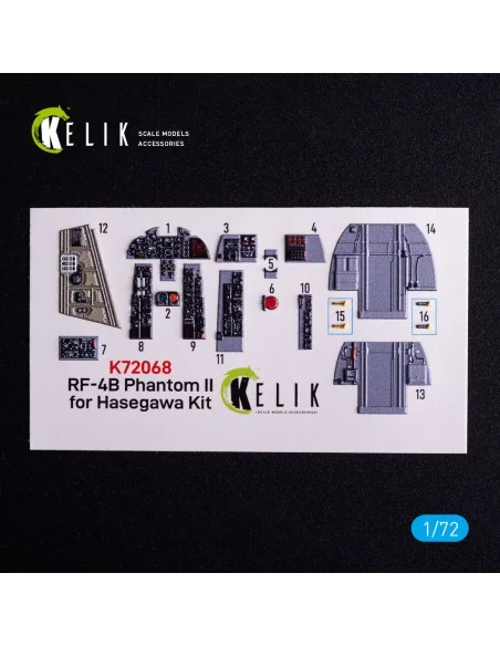 RF-4B - interior 3D decals for Hasegawa kit, 1/72 - Kelik K72068