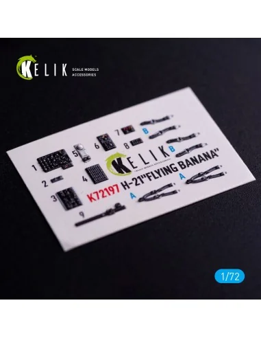 H-21 Flying Banana - interior 3D decals for Italeri kit, 1/72 - Kel...