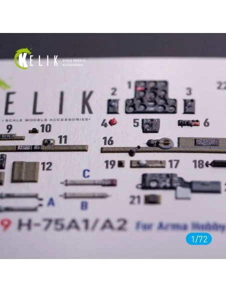 H-75A1/AR - interior 3D decals for Arma Hobby kit, 1/72 - Kelik K72199
