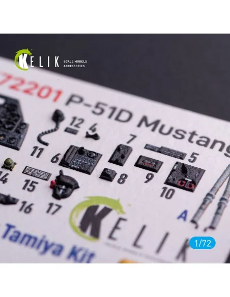 P-51D Mustang - interior 3D decals for Tamiya kit, 1/72 - Kelik K72201
