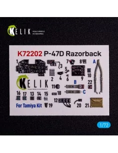 P-47D Razorback - interior 3D decals for Tamiya kit, 1/72 - Kelik K...