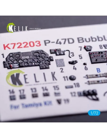 P-47D Bubbletop - interior 3D decals for Tamiya kit, 1/72 - Kelik K...