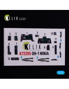 OH-1 NINJA - interior 3D decals for Aoshima kit, 1/72 - Kelik K72205