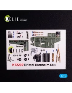 Bristol Bleninheim Mk.1 - interior 3D decals for Airfix kit, 1/72 -...