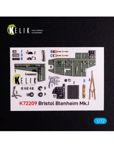 Bristol Bleninheim Mk.1 - interior 3D decals for Airfix kit, 1/72 -...