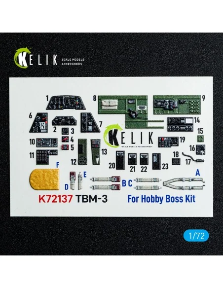 [NO_DESC] TBM-3 Avenger - interior 3D decals for HobbyBoss kit, 1/7...
