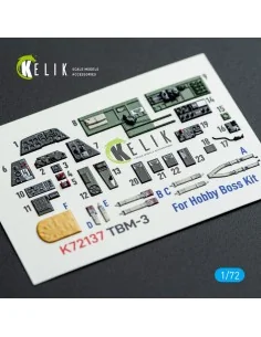 [NO_DESC] TBM-3 Avenger - interior 3D decals for HobbyBoss kit, 1/7... 2