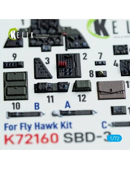 [NO_DESC] SBD-3 Dauntless - interior 3D decals for FlyHawk kit, 1/7...