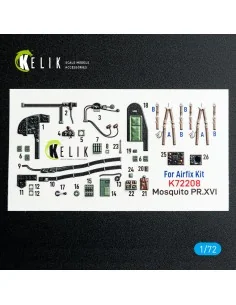 Mosquito PR.XVI - interior 3D decals for Airfix kit, 1/72 - Kelik K...