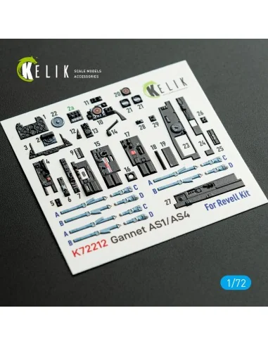 Gannet AS1/AS4 - interior 3D decals for Revell kit, 1/72 - Kelik K7...