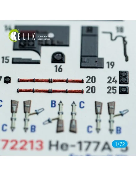 He-177A-5 - interior 3D decals for Revell kit, 1/72 - Kelik K72213