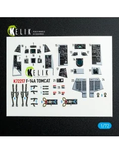 F-14A Tomcat - interior 3D decals for HobbyBoss kit, 1/72 - Kelik K...