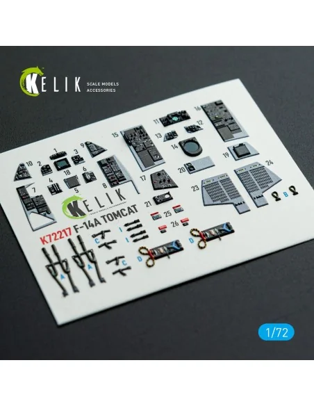 F-14A Tomcat - interior 3D decals for HobbyBoss kit, 1/72 - Kelik K...
