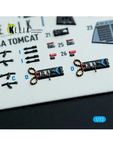 F-14A Tomcat - interior 3D decals for HobbyBoss kit, 1/72 - Kelik K...