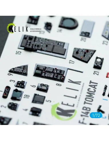 F-14B Tomcat - interior 3D decals for HobbyBoss kit, 1/72 - Kelik K...