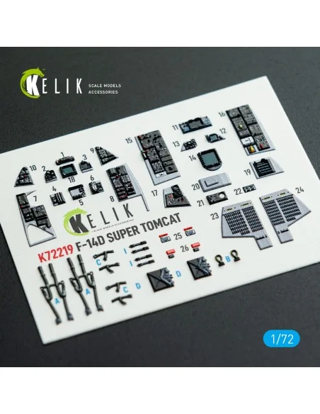 F-14D Super Tomcat - interior 3D decals for HobbyBoss kit, 1/72 - K...