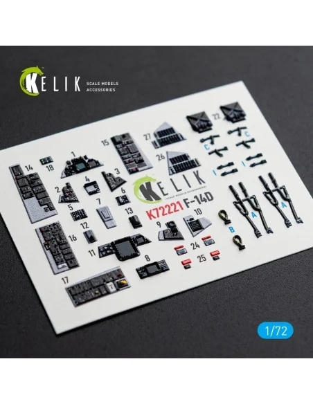 F-14D Super Tomcat - interior 3D decals for Academy kit, 1/72 - Kel...