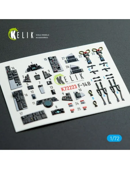 F-14B Tomcat - interior 3D decals for Academy kit, 1/72 - Kelik K72223