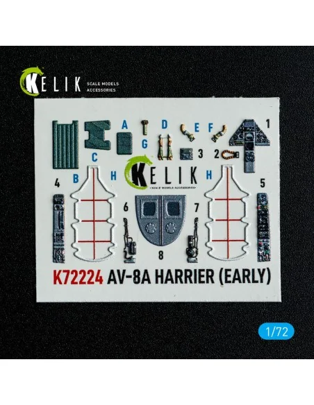 AV-8A Harrier (early) - interior 3D decals for Italeri kit, 1/72 - ...