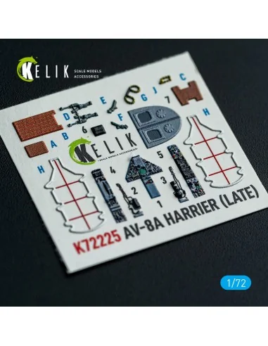 AV-8A Harrier (late) - interior 3D decals for Italeri kit, 1/72 - K...