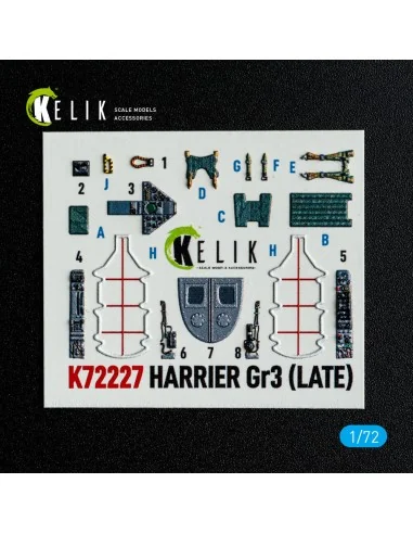 Harrier Gr3 (Late)- interior 3D decals for Italeri kit, 1/72 - Keli...