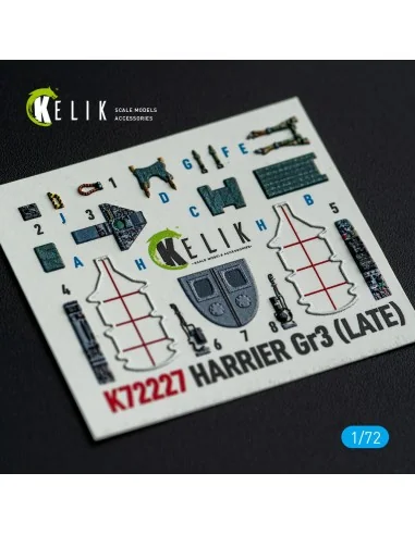 Harrier Gr3 (Late)- interior 3D decals for Italeri kit, 1/72 - Keli...
