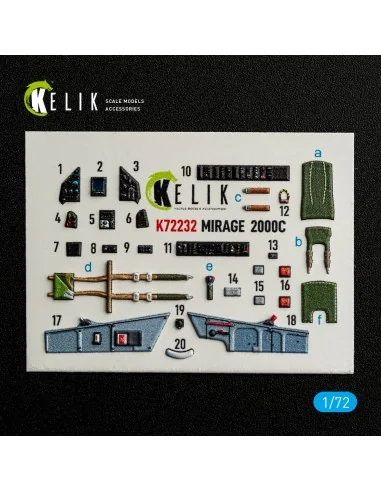 Mirage-2000C - interior 3D decals for DreamModel kit, 1/72 - Kelik ...