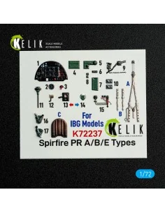 Spitfire PR A/B/E Types - interior 3D decals for IBG Models kit, 1/...