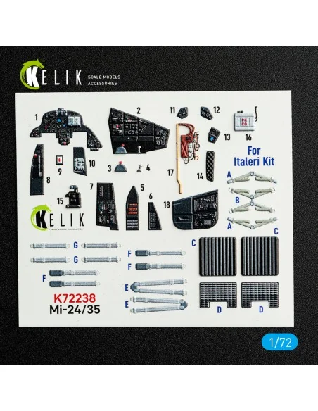 Mi-35/24 - interior 3D decals for Italeri kit, 1/72 - Kelik K72238
