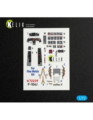 F-104J - interior 3D decals for Fine Molds kit, 1/72 - Kelik K72239