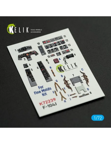 F-104J - interior 3D decals for Fine Molds kit, 1/72 - Kelik K72239