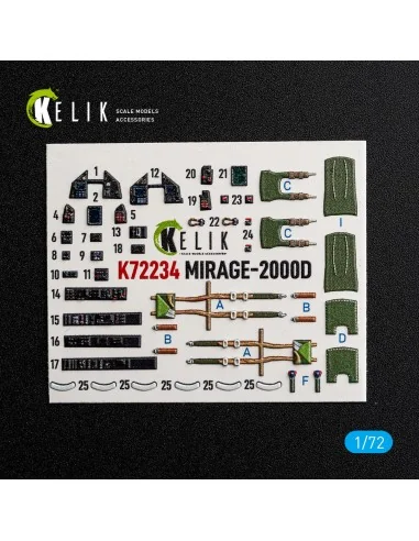 Mirage-2000D - interior 3D decals for Dream Model, 1/72 - Kelik K72234