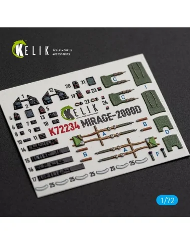 Mirage-2000D - interior 3D decals for Dream Model, 1/72 - Kelik K72234