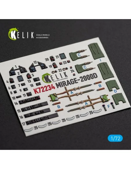 Mirage-2000D - interior 3D decals for Dream Model, 1/72 - Kelik K72234
