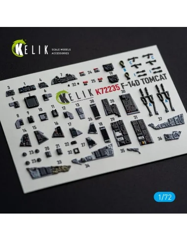 F-14D Tomcat - interior 3D decals for Tamiya, 1/72 - Kelik K72235