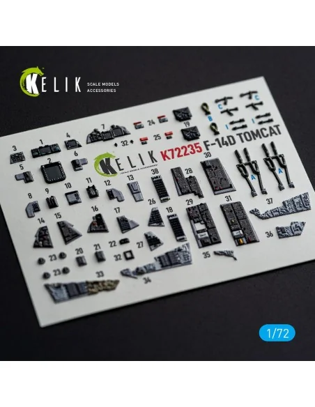 F-14D Tomcat - interior 3D decals for Tamiya, 1/72 - Kelik K72235